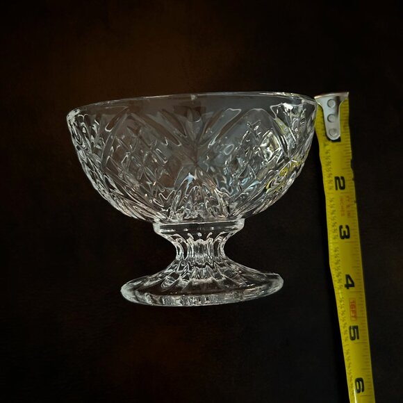 Vintage Shannon Crystal Footed Oval Cut Glass Candy Sugar Dish With Lid - Picture 6 of 11